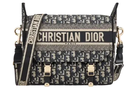 Medium Diorcamp Bag x Dior Oblique Embroidery Blue Featured image